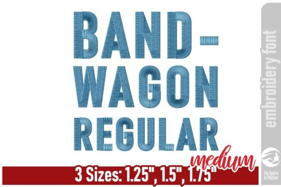 Bandwagon Regular Embroidery Font - M: Modern Athletic Style