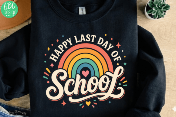 Celebrate Summer with the Happy Last Day of School Rainbow PNG