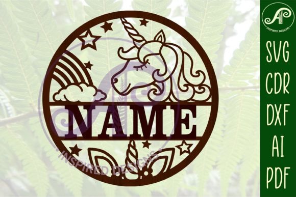 Create Magical Personalized Décor with a Cartoon Unicorn Name Sign SVG
