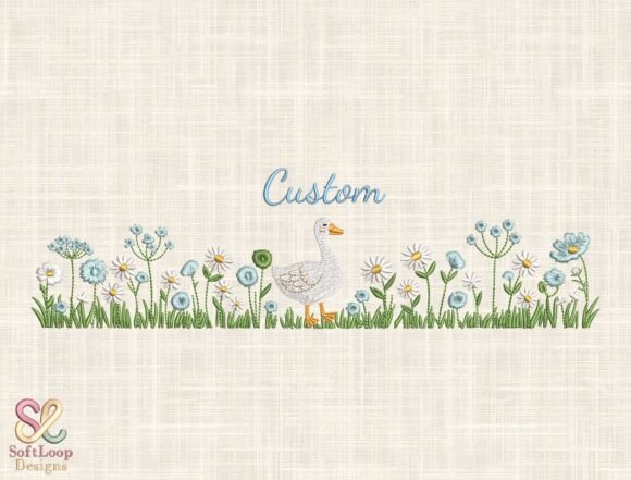 Custom Goose Embroidery Design: A Countryside Charm
