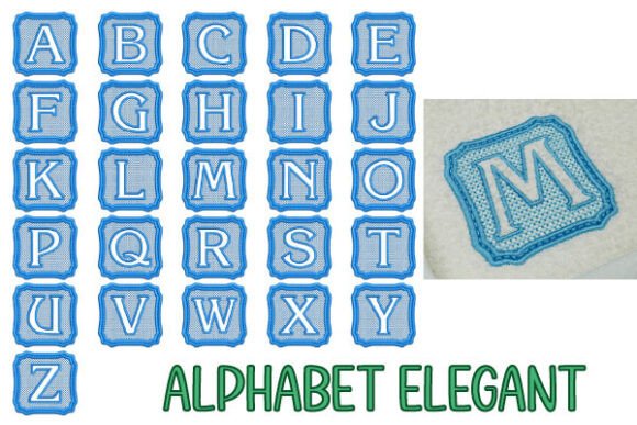 Elegant Alphabet – 7x7cm Embroidery Font: The Perfect Monogram Solution