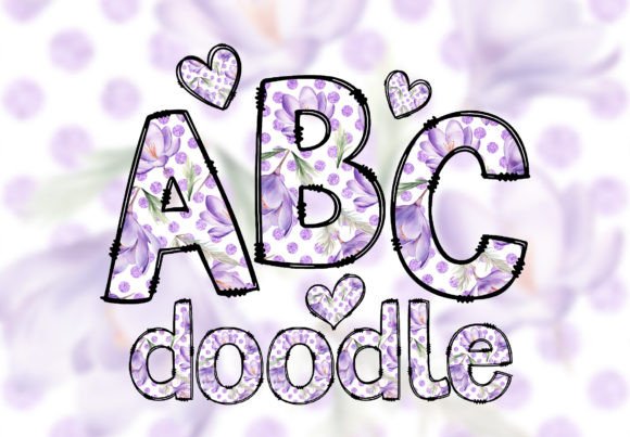 Floral Letters Crocus Doodle Alphabet: Your Go-To Playful Font