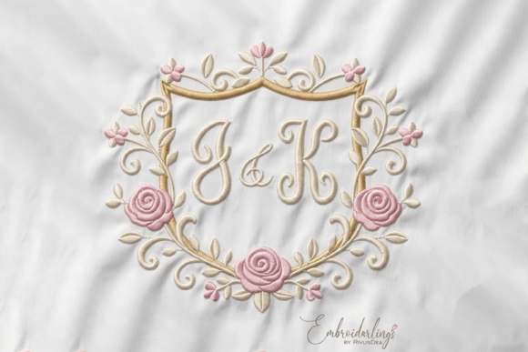 Floral Monogram Frame Embroidery Designs: Garden Charm for Your Projects
