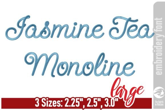 Jasmine Tea Monoline: A Script Font for Delicate Embroidery