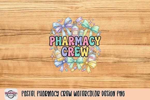 Pastel Pharmacy Crew Watercolor Design PNG: Beyond the Label