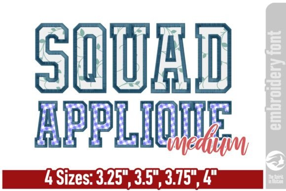 Squad Varsity Applique Font - Medium: Athletic Design