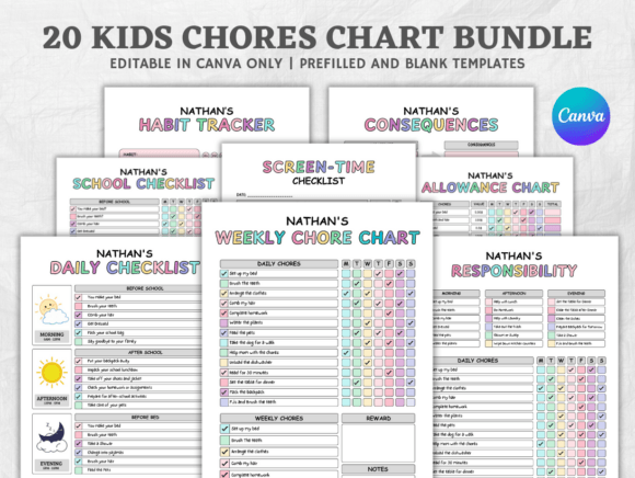 Streamline Your Household with This Kids Chore Chart Bundle